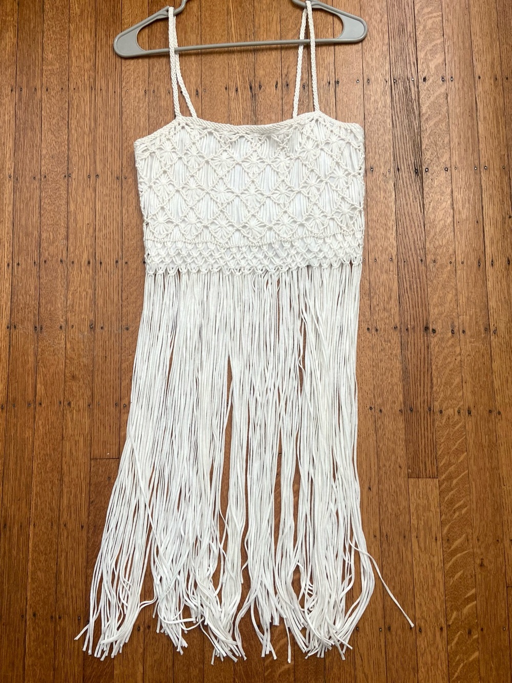 Nicowa Crocheted White Knit Top with Lining, 36 (US 6)
